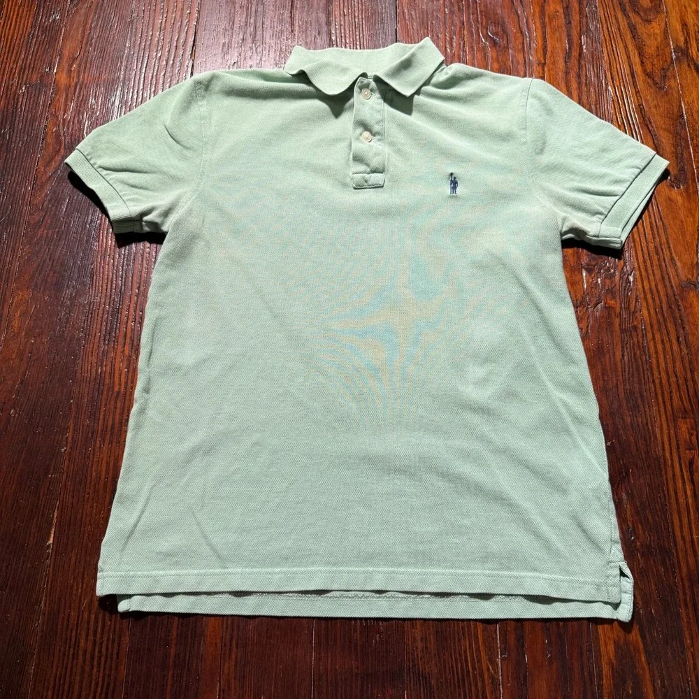 Vintage J Crew Oarsman Polo Shirt Mens‎ Small Green Rugby Short Sleeve Slim Fit